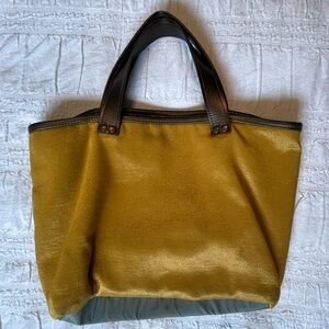Mustard yellow large canvas school tote